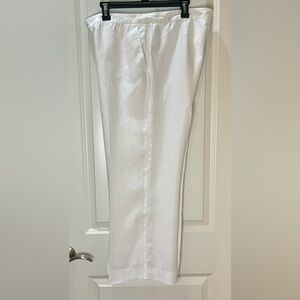 Ralph Lauren White Linen Pants Lined High Rise Straight Leg Size 14